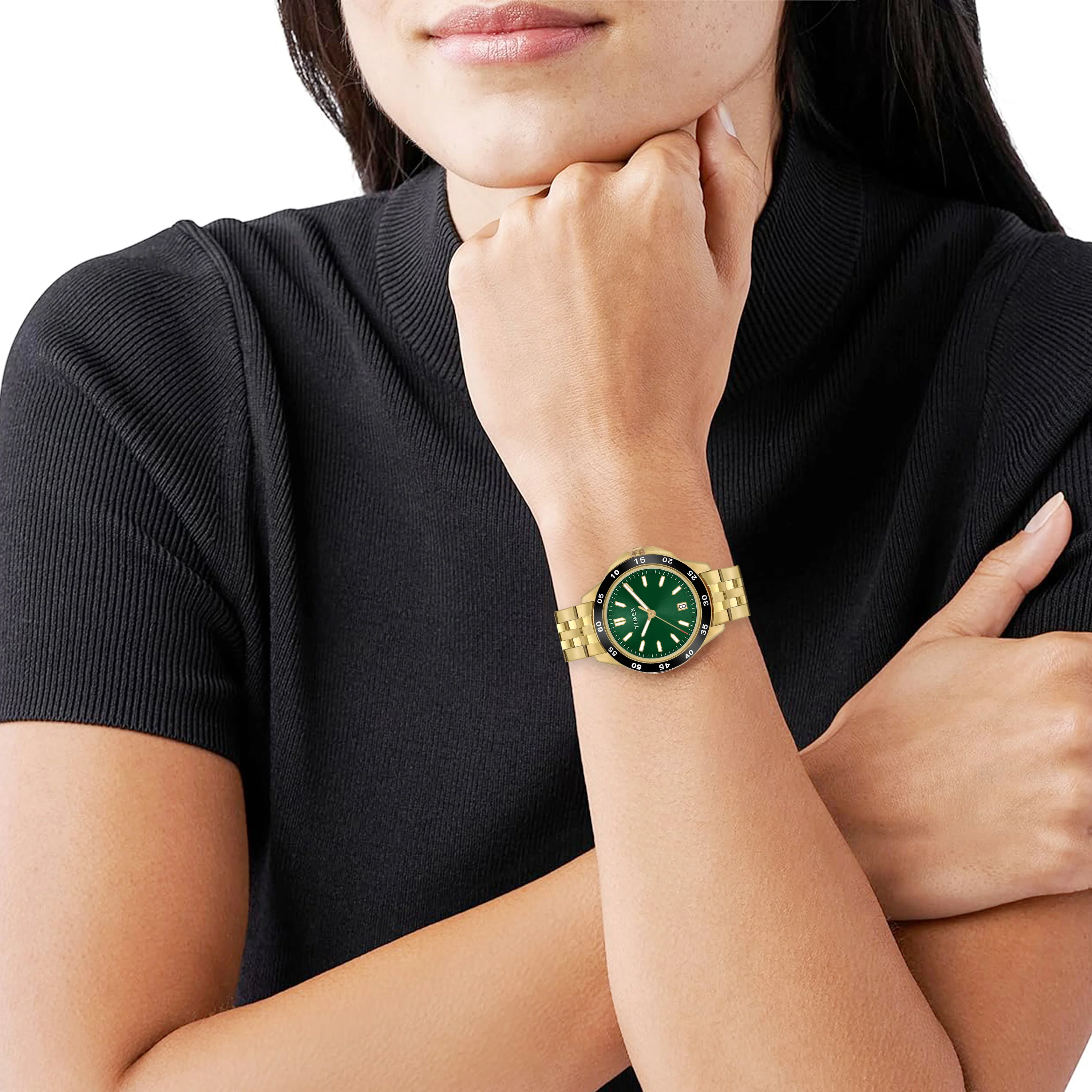 TIMEX Unisex Green Round Dial Analog Pair Watch - TW0PRE008 - Image 6
