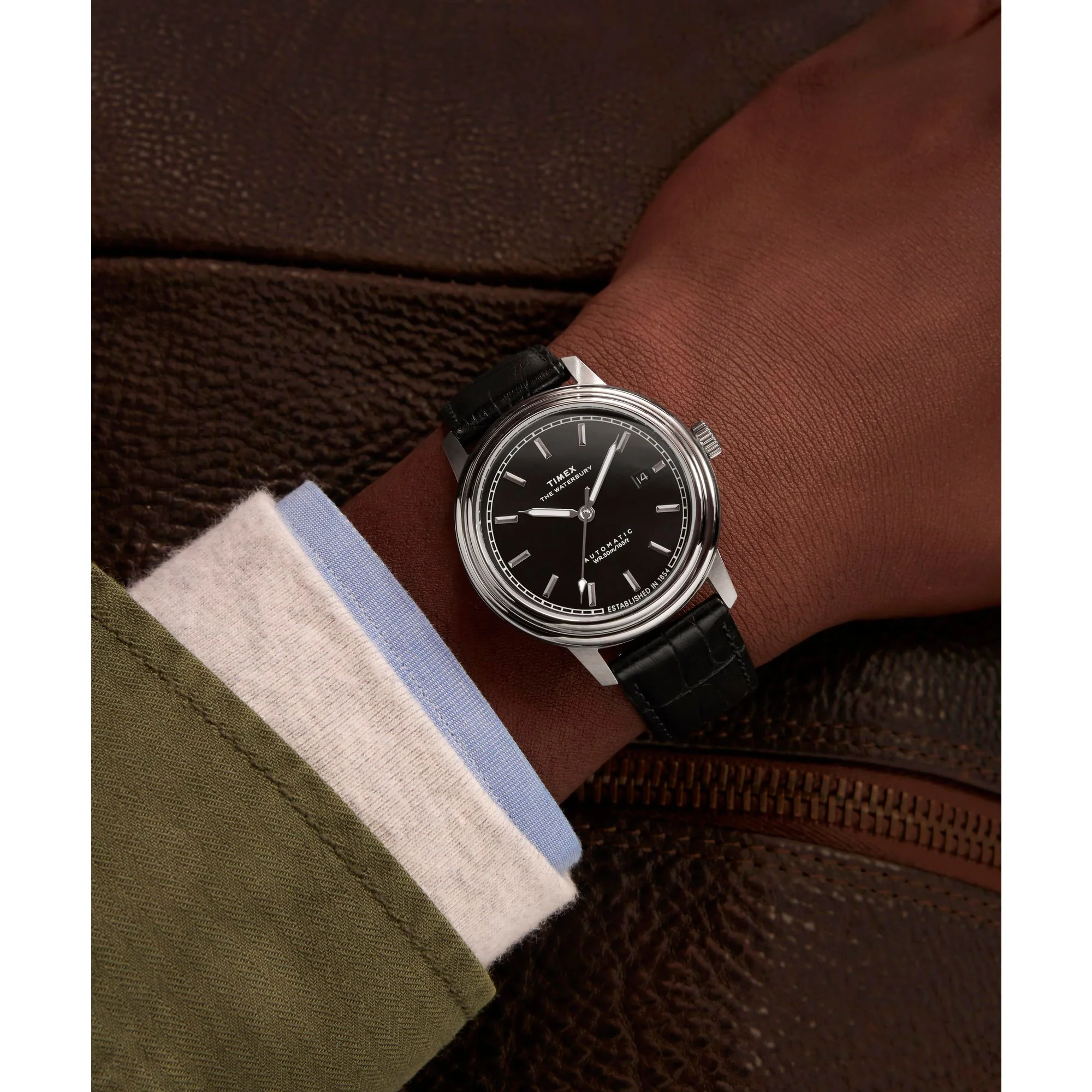 TIMEX Waterbury Black Round Dial Mechanical Automatic Men's Watch - TW2Y23000UJ - Image 7