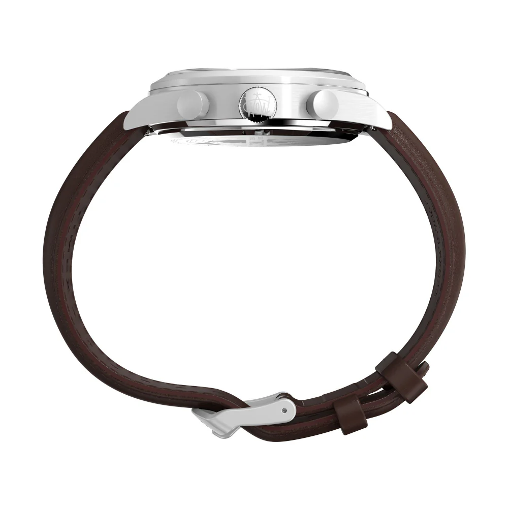 Waterbury Traditional Fly Back Chronograph 43mm Leather Strap Watch - Image 5