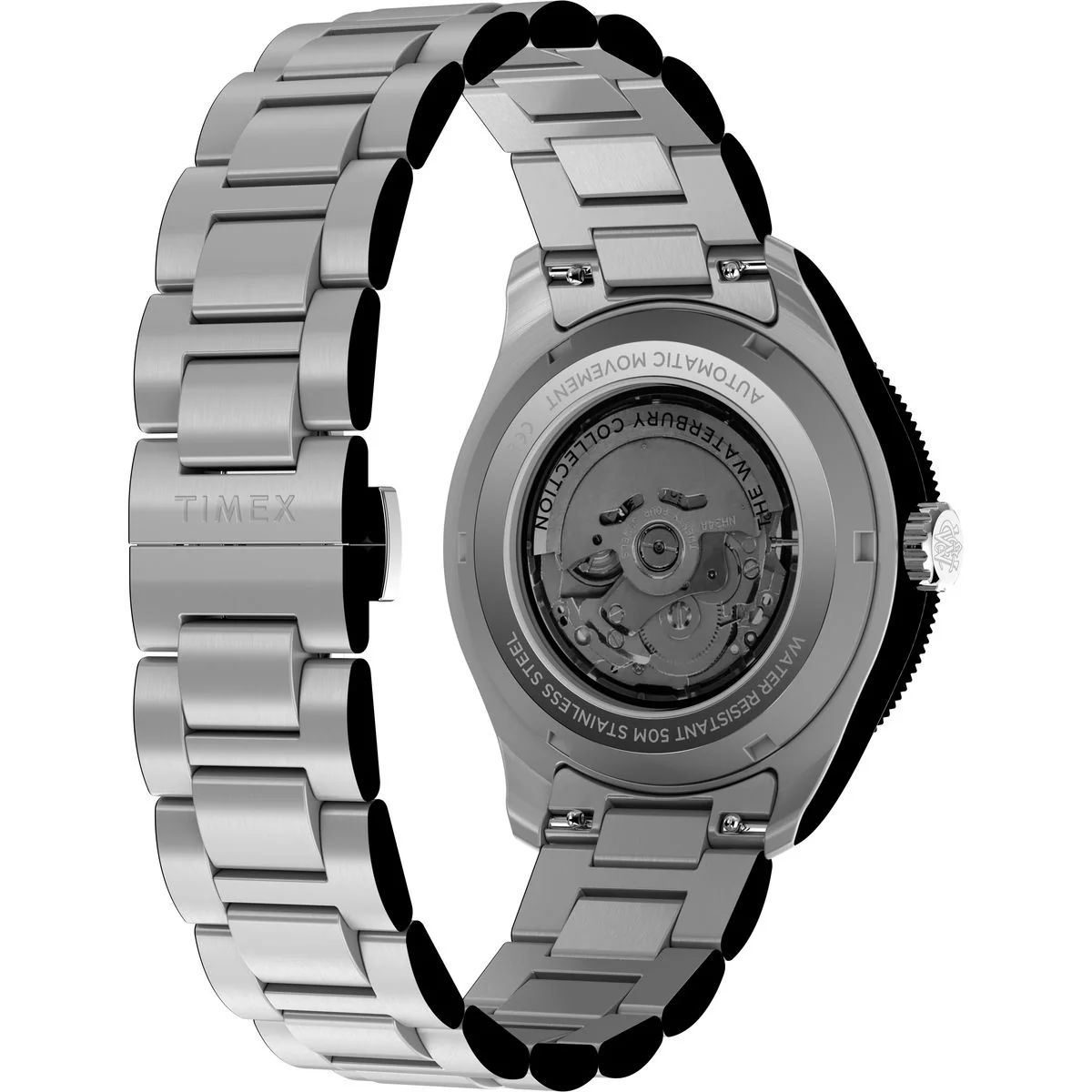 Timex Waterbury Round 42mm Black Dial Mechanical Automatic Men Watch - TW2Y60800UJ - Image 5