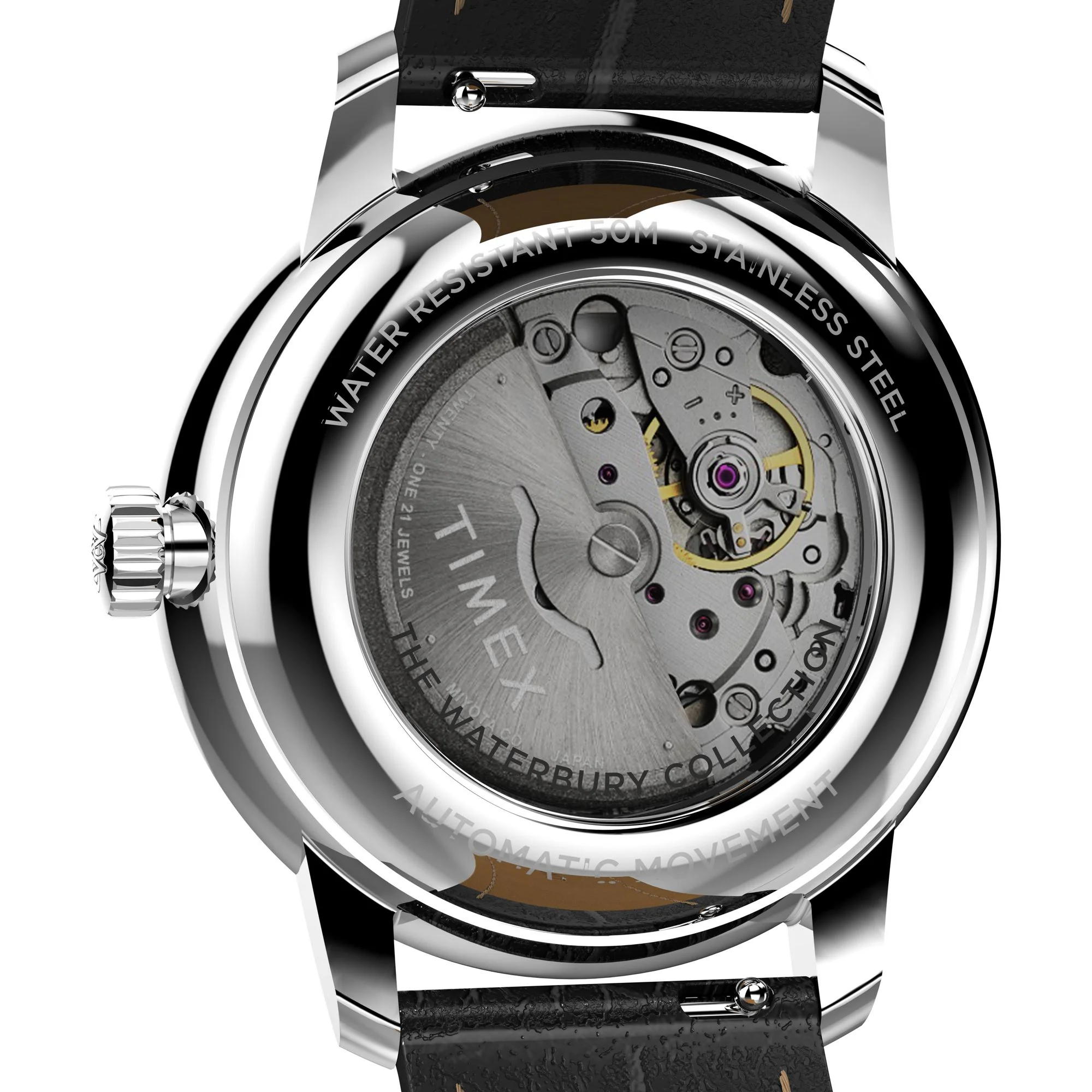 TIMEX Waterbury Silver-Tone Round Dial Mechanical Automatic Men's Watch - TW2Y22900UJ - Image 4