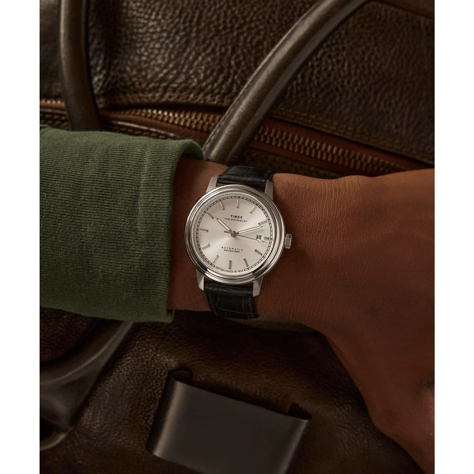 TIMEX Waterbury Silver-Tone Round Dial Mechanical Automatic Men's Watch - TW2Y22900UJ - Image 6
