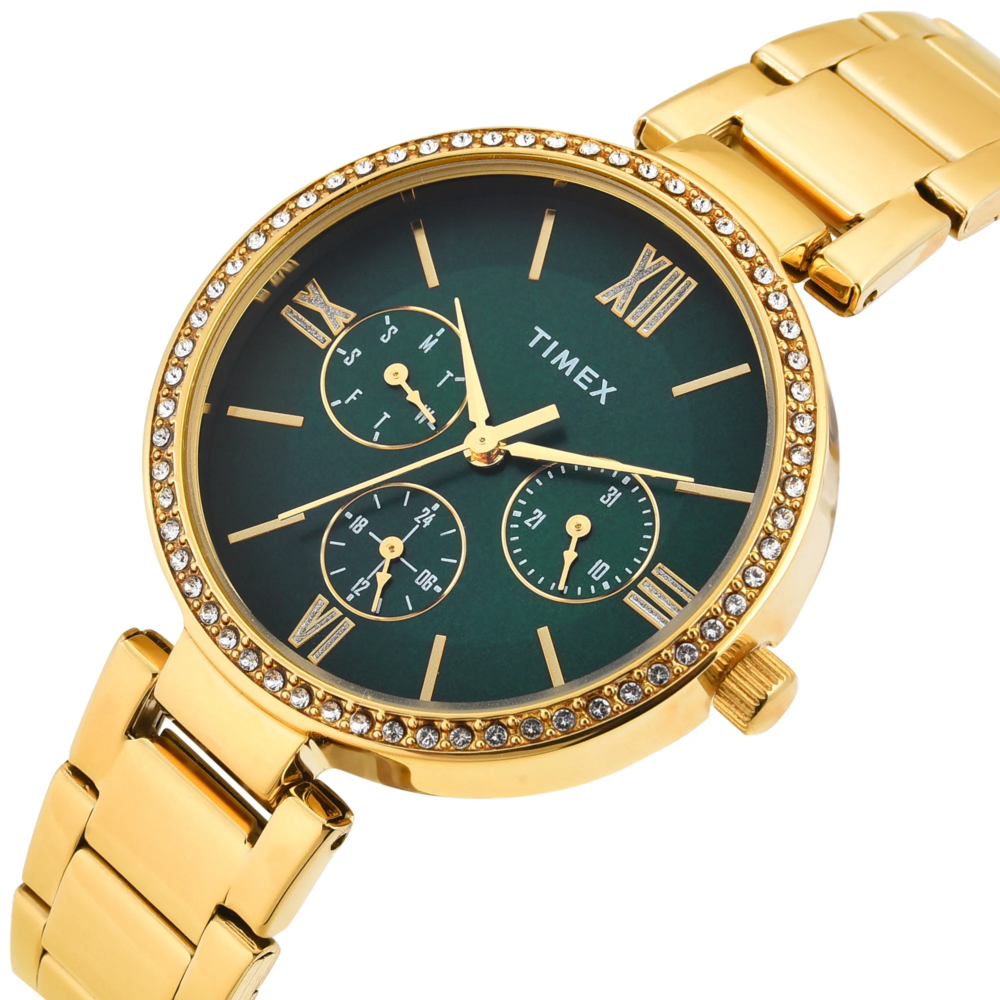 TIMEX Women Green Round Dial Analog Watch - TWEL18708 - Image 2