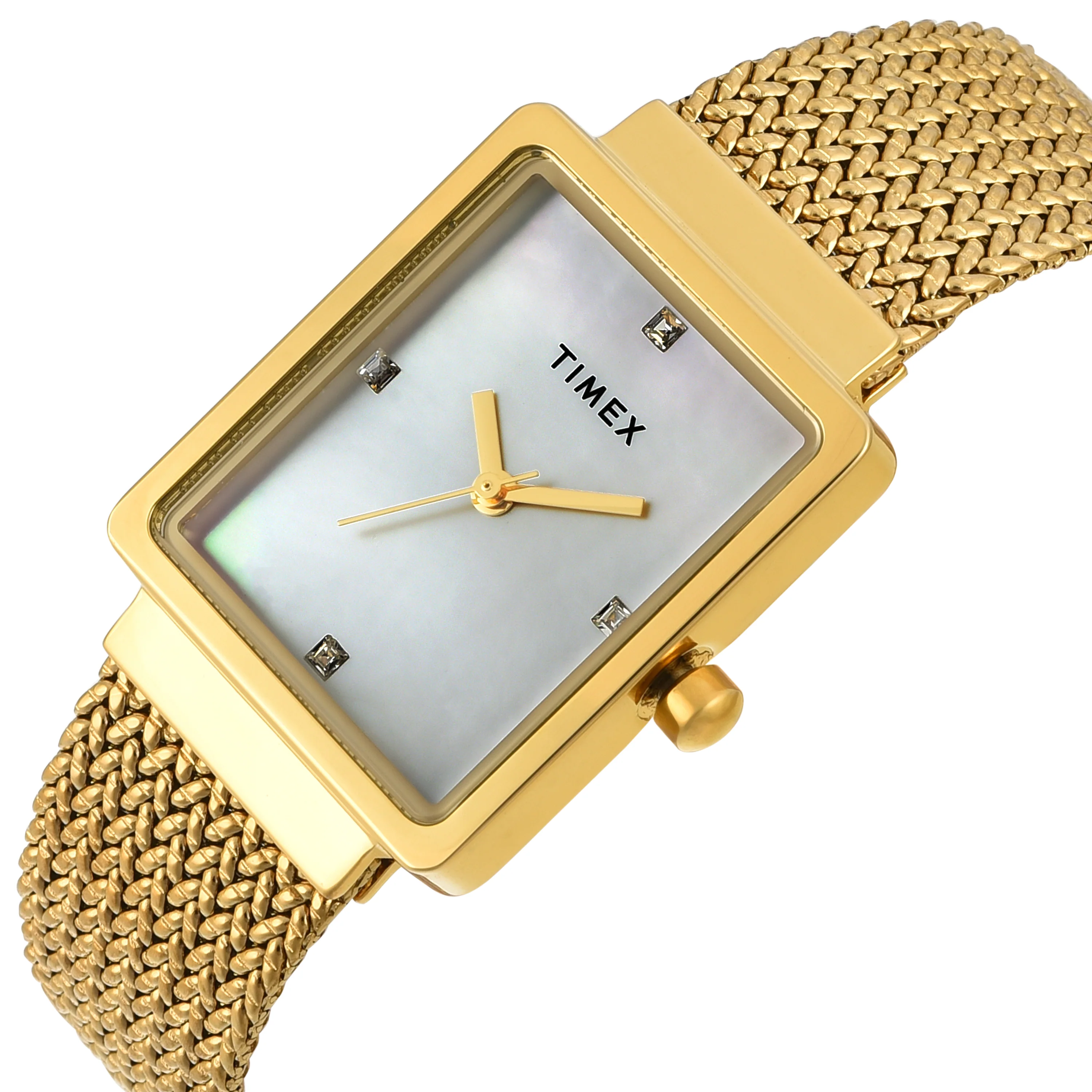 TIMEX Women Mother of Pearl Rectangle Dial Analog Watch - TWEL20703 - Image 2