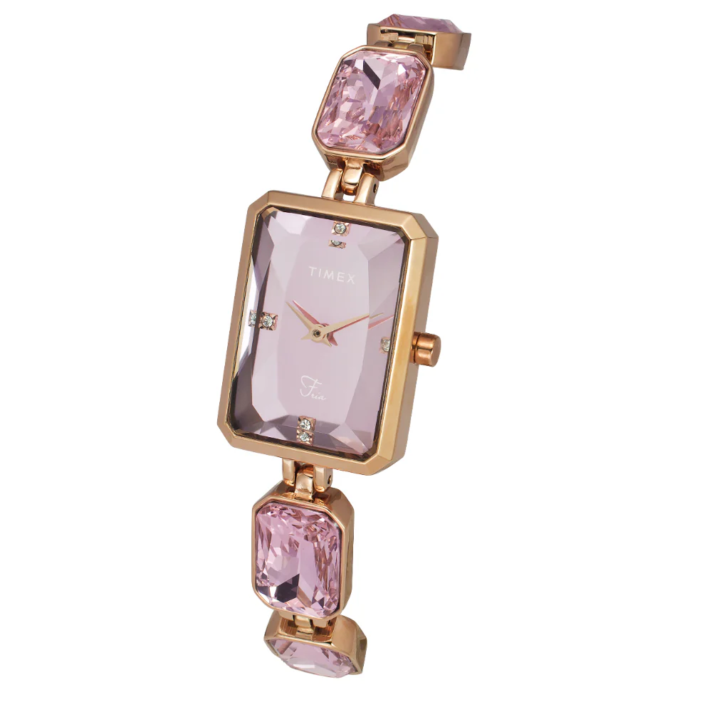 Timex Fria Women Pink Rectangular Analog Watch - TWEL16906 - Image 2