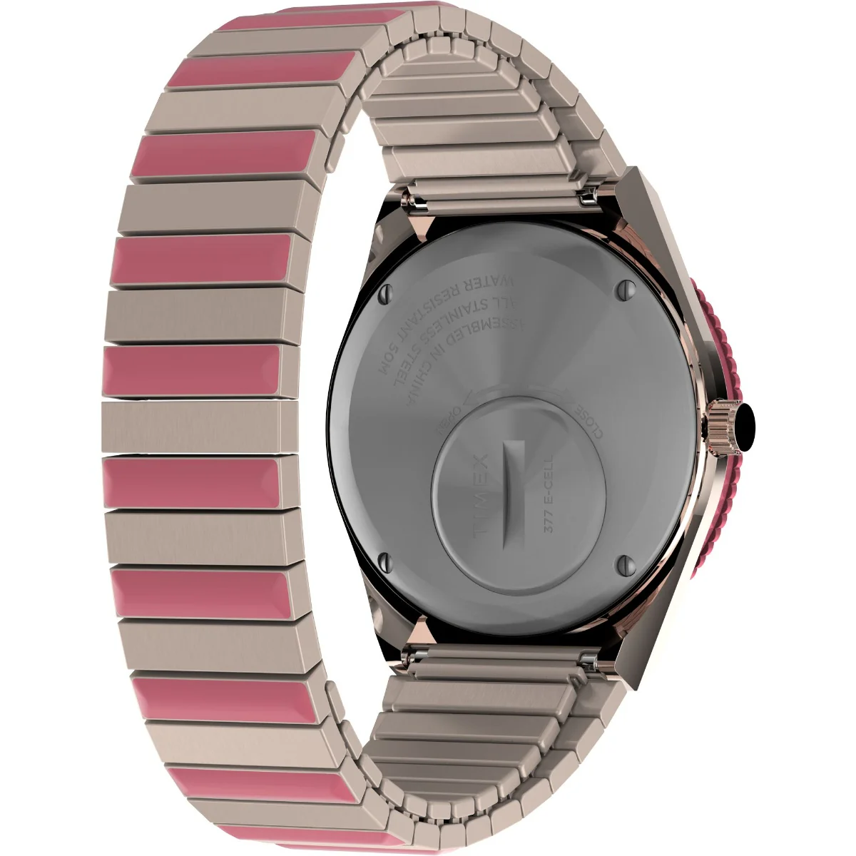 Q Timex 36mm Stainless Steel Expansion Band Watch - Image 2