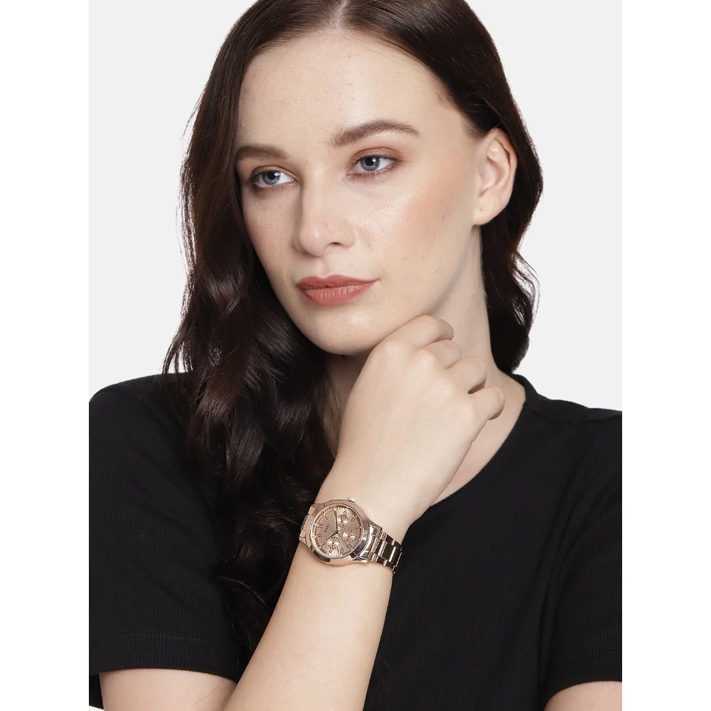 Timex Fashion Women's Rose Gold Dial Round Case Multifunction Function Watch -TW000Q810 - Image 7