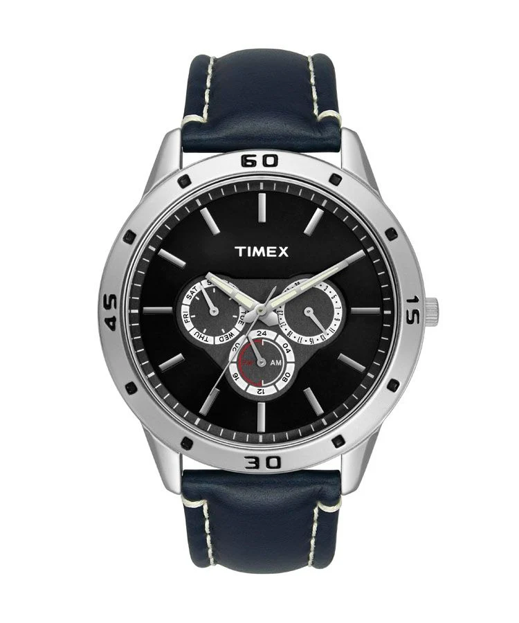 Timex Fashion Men's Mechanical Automatic Wind Black Dial Round Case Multifunction Function Watch -TW000U912 - Image 2