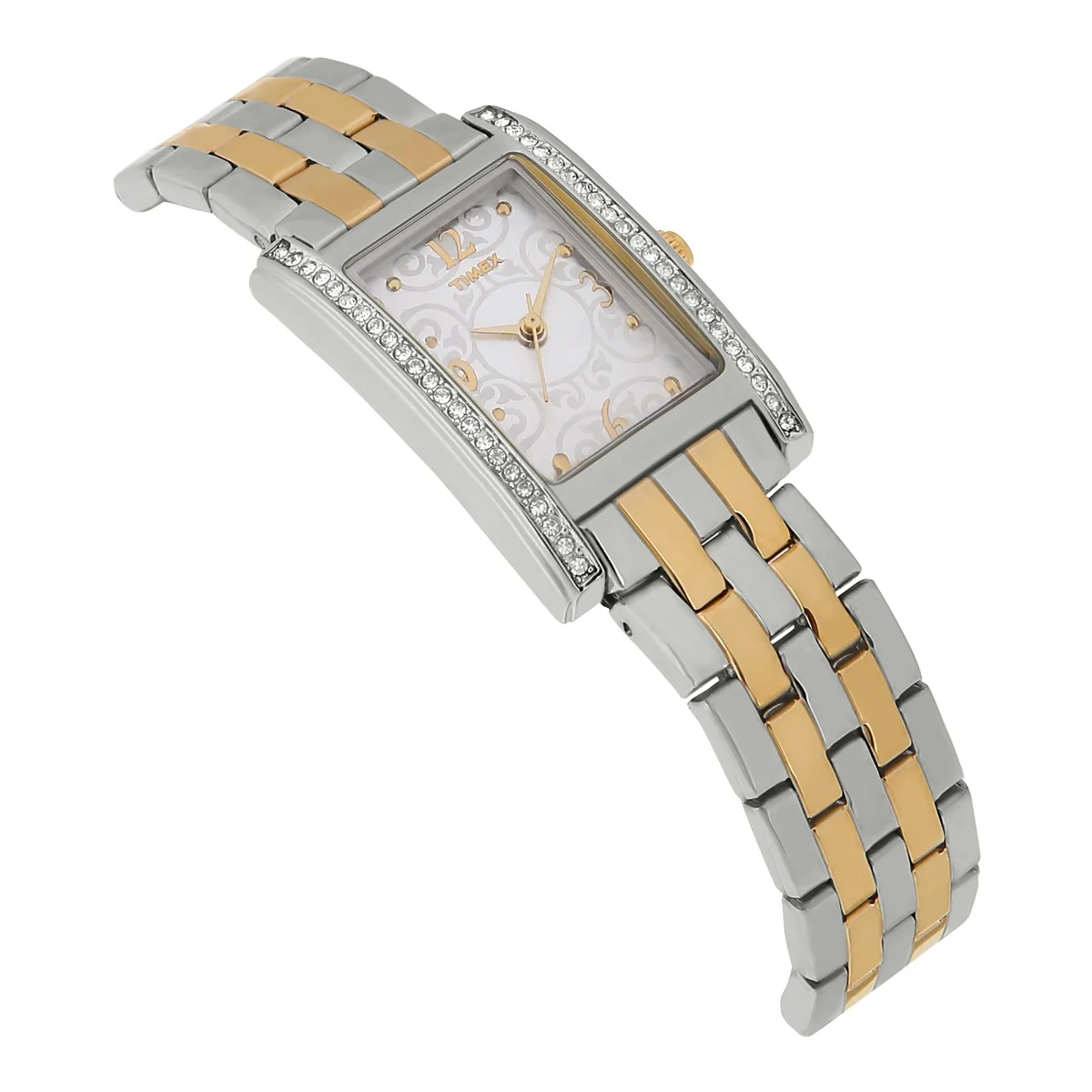 Timex Fashion Women's Silver Dial Rectangle Case 3 Hands Function Watch -TW000Y705 - Image 2