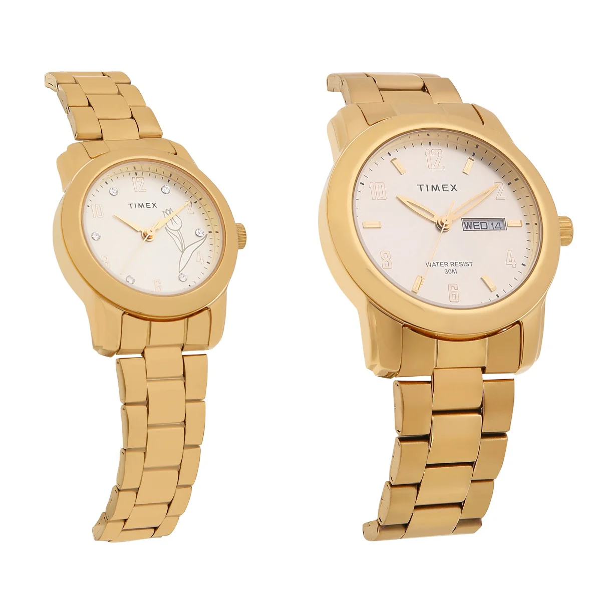 Timex Classics Pairs Champagne Dial Round Case Day Date/3 Hands Function Watch -TW00PR244 - Image 2