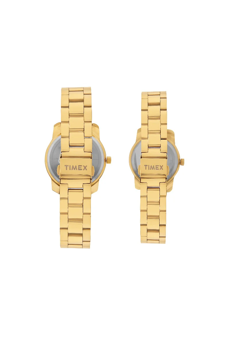 Timex Classics Pairs Champagne Dial Round Case Day Date/3 Hands Function Watch -TW00PR244 - Image 5