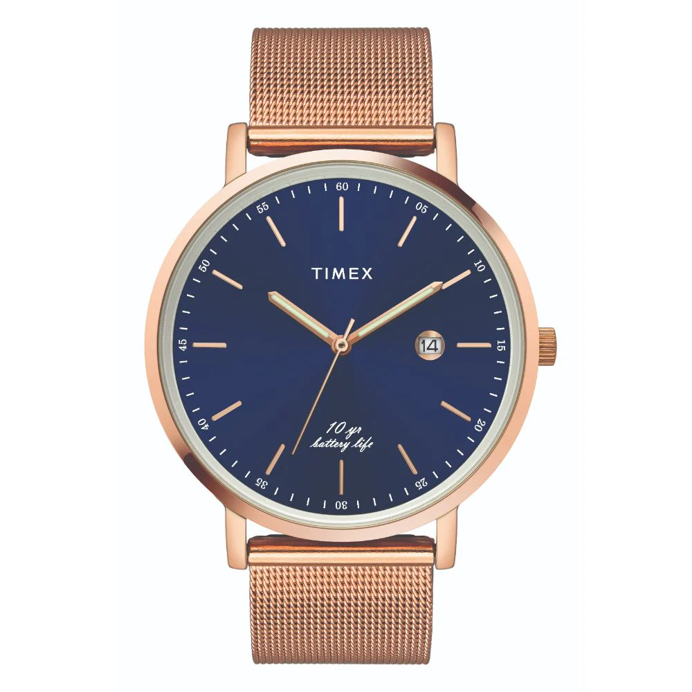 Timex Empera Pairs Blue Dial Round Case 10 Year Battery Life  Date Function Watch -TW00PR269 - Image 2