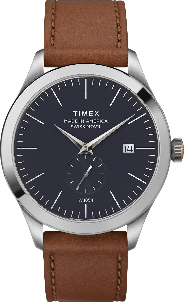Timex American Documents Men's Swiss Quartz Analog Stainless Steel Dial Round Case Leather-Strap Function Watch -TW2R82900 - Image 7