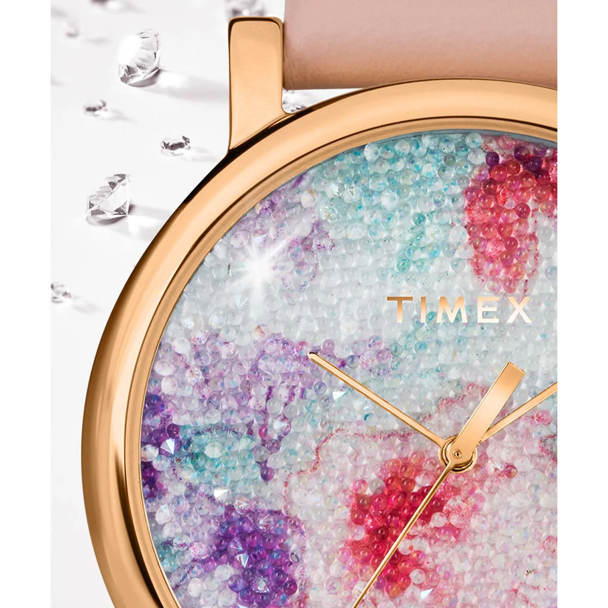 Timex City Collection Women's Quartz Analog Rose Gold-Tone Dial Round Case Leather-Strap Function Watch -TW2R87800 - Image 4