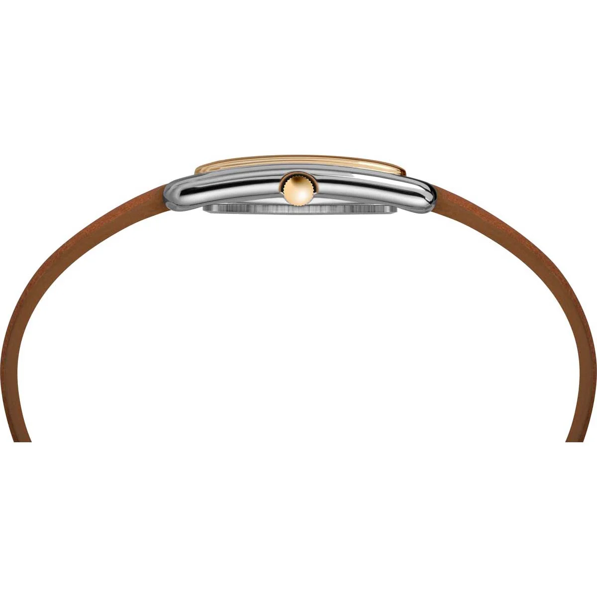 Timex Essential Collection Women's Quartz Analog Two-Tone Dial Rectangle Case Leather-Strap Function Watch -TW2R89600 - Image 6