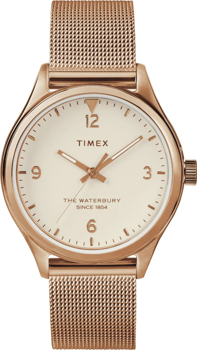 Waterbury Traditional 34mm Stainless Steel Mesh Band Watch - Image 4