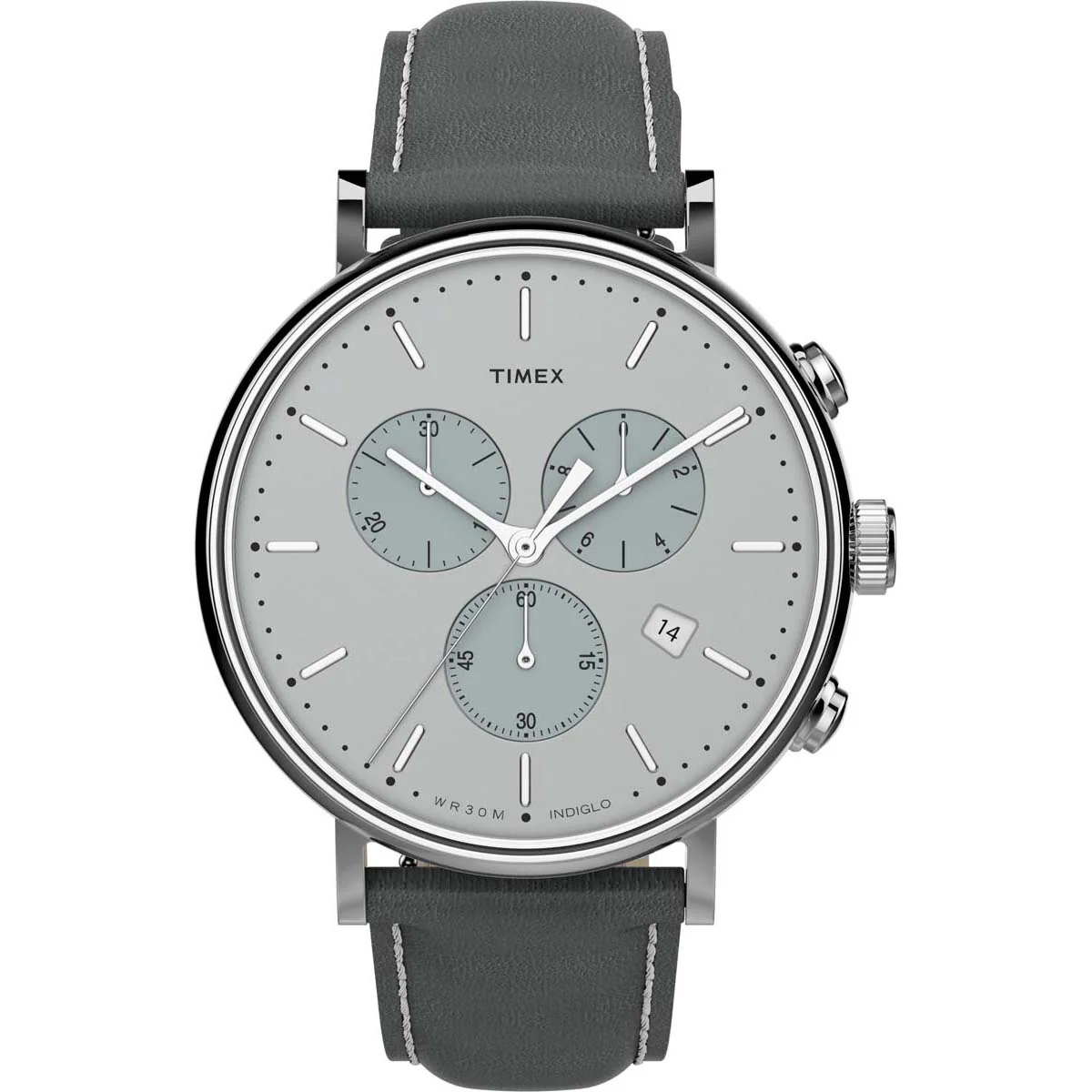 Timex Essential Collection Men's Quartz Analog Silver-Tone Dial Round Case Leather-Strap Function Watch -TW2T67500 - Image 5