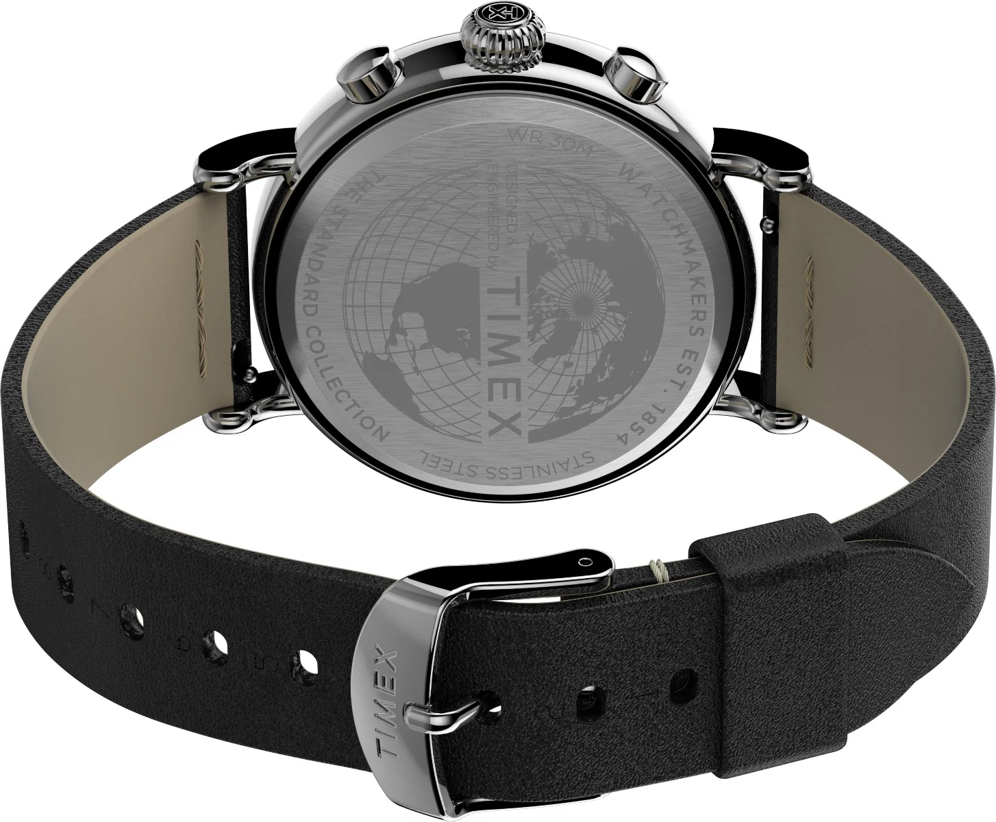 Timex Essential Collection Men's Quartz Analog Silver-Tone Dial Round Case Leather-Strap Function Watch -TW2T69100 - Image 9