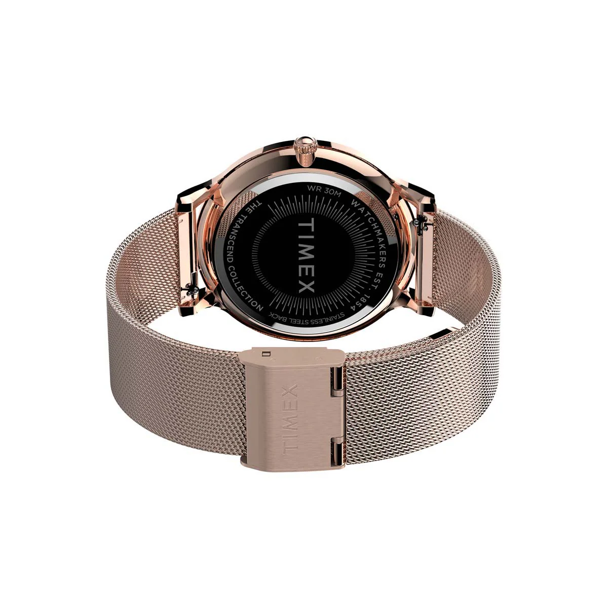 Timex Global Women's Rose Gold-Tone Dial  Case Stainless-Steel-Mesh-Bracelet Function Watch -TW2T73900 - Image 4