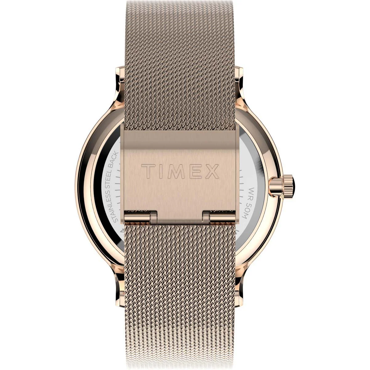 Timex Global Women's Rose Gold-Tone Dial  Case Stainless-Steel-Mesh-Bracelet Function Watch -TW2T74500 - Image 3