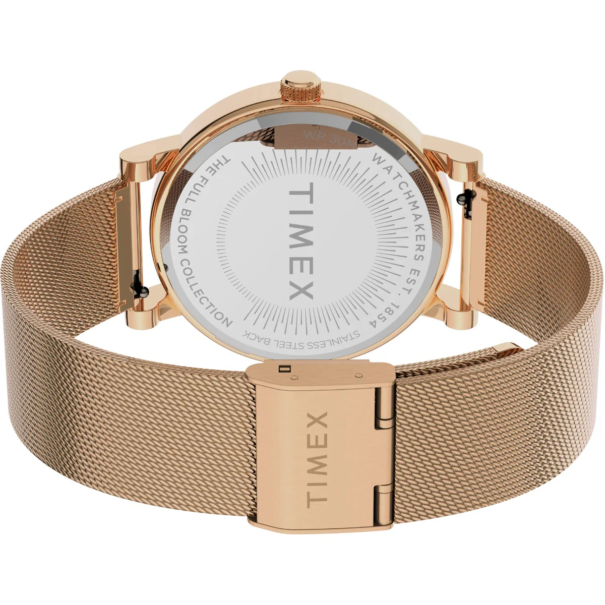 Timex Global Women's Rose Gold-Tone Dial  Case Stainless-Steel-Mesh-Bracelet Function Watch -TW2U19500 - Image 4