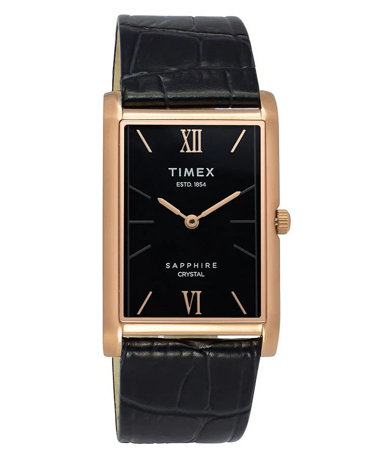 Timex Empera Men's Blue Dial Rectangle Case 2 Hands Function Watch -TWEG17305 - Image 2