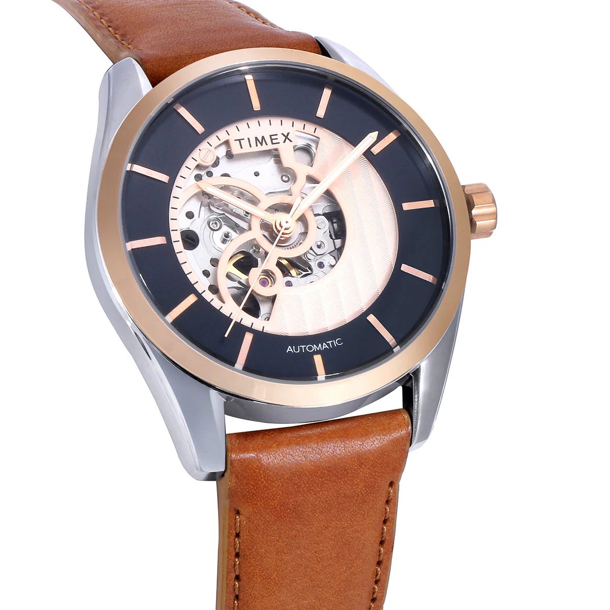 Timex E Class Men's Black Dial Round Case Automatic Function Watch -TWEG17503 - Image 5