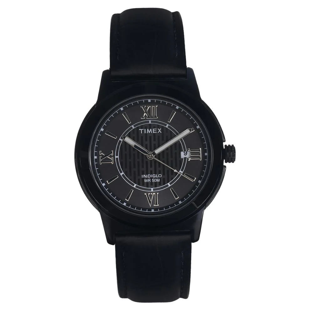 Timex Fashion Men's Black Dial Round Case Date Function Watch -TWEG18004 - Image 2