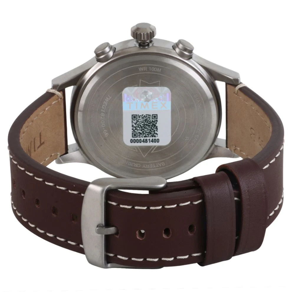 Timex Fashion Men's Beige Dial Round Case Chronograph Function Watch -TWEG18200 - Image 11