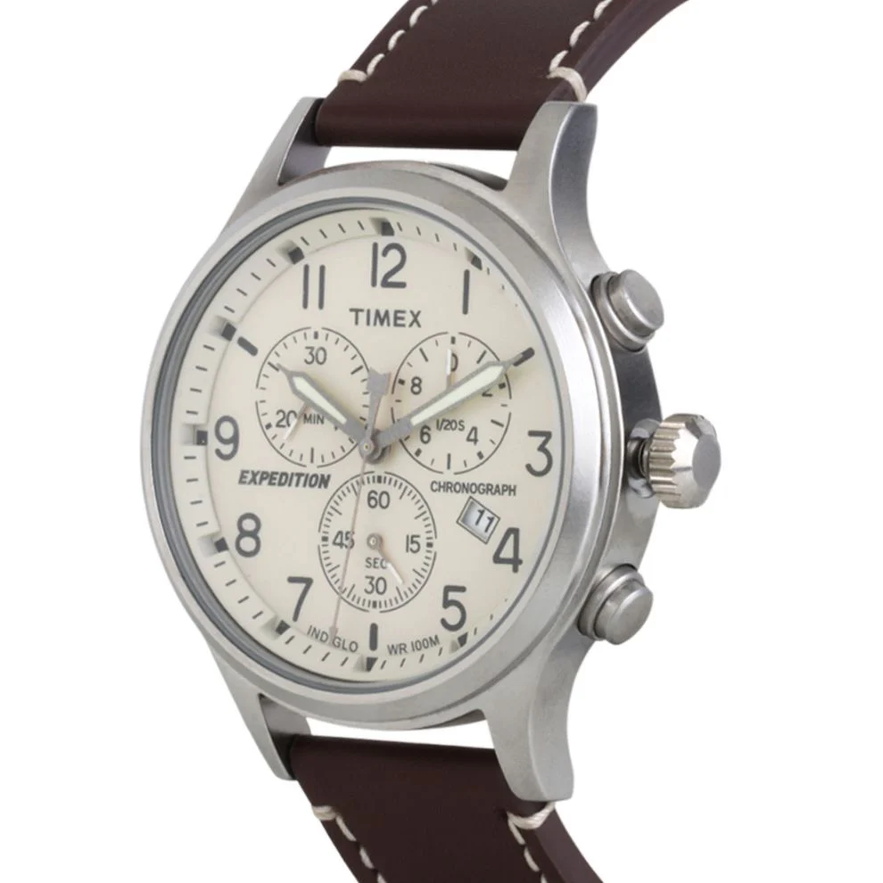 Timex Fashion Men's Beige Dial Round Case Chronograph Function Watch -TWEG18200 - Image 4