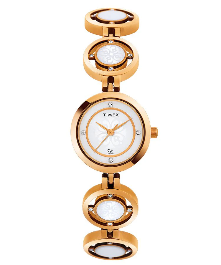 Timex Fria Women's Mother of Pearl Dial Round Case 3 Hands Function Watch -TWEL12201T - Image 2