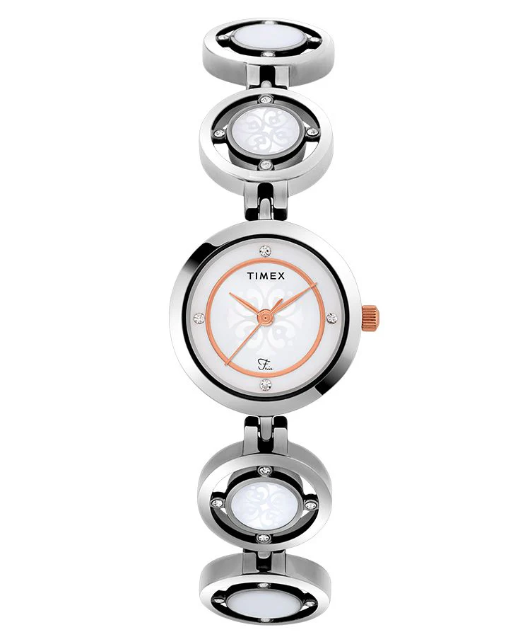 Timex Fria Women's Mother of Pearl Dial Round Case 3 Hands Function Watch -TWEL12203T - Image 2