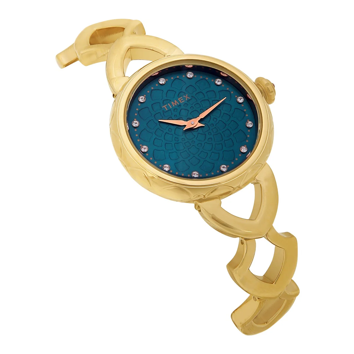 Timex Fria Women's Green Dial Round Case 2 Hands Function Watch -TWEL14200 - Image 2