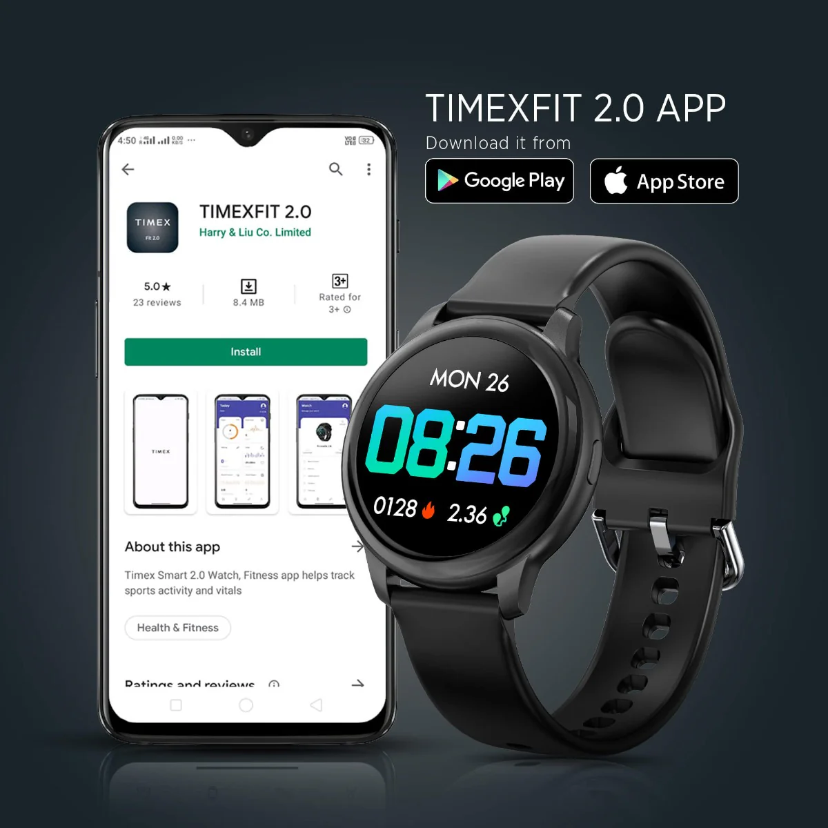 Timex Unisex Smart Fit 2.0 Dial Round Case Bluetooth Calling, Full Touch, Activity Tracking, HRM, SPO2, Blood Pressure, Multiple Watch Faces, 7 Sports Mode Smart Watch -TWTXW200T - Image 7