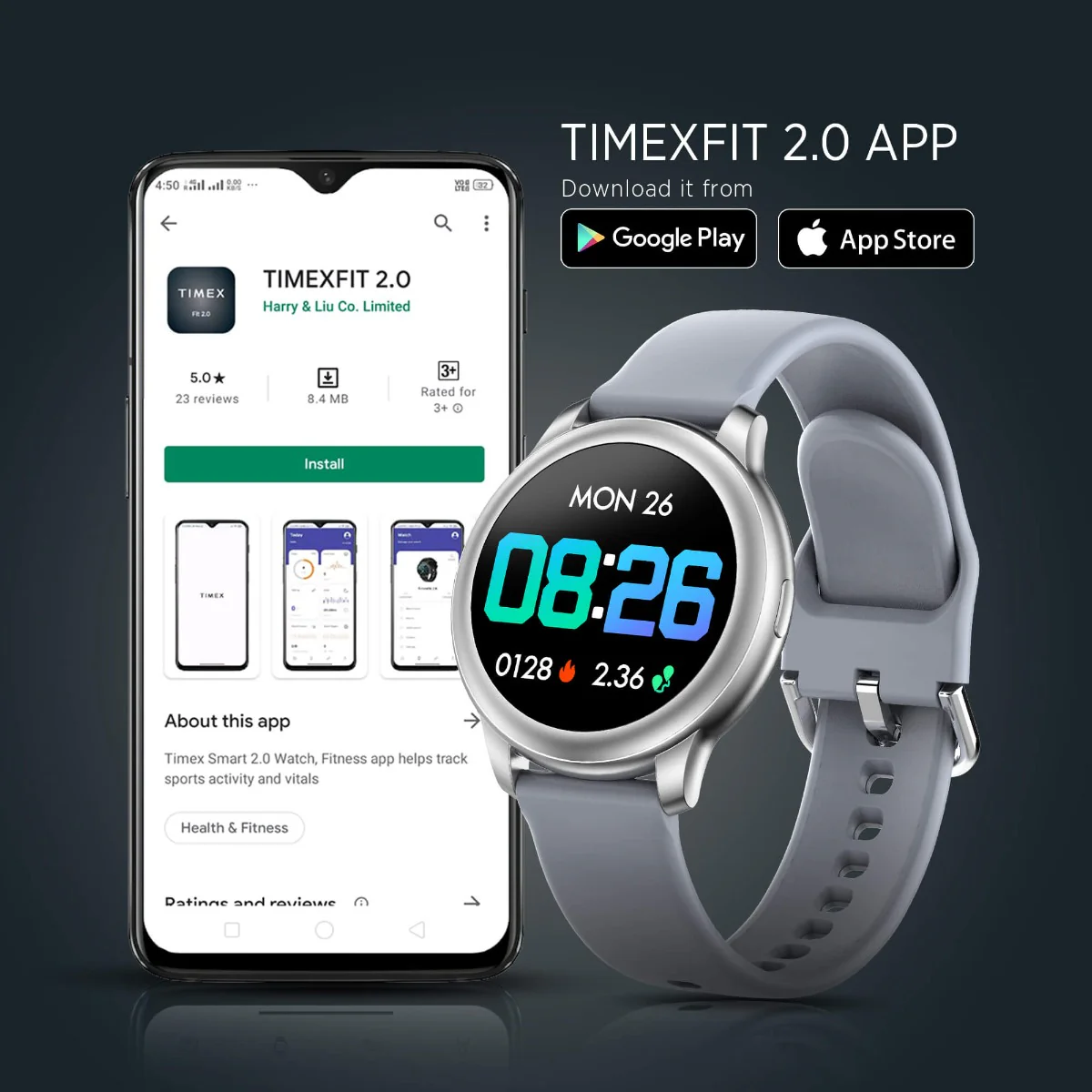 Timex Unisex Smart Fit 2.0 Dial Round Case Bluetooth Calling, Full Touch, Activity Tracking, HRM, SPO2, Blood Pressure, Multiple Watch Faces, 7 Sports Mode Smart Watch -TWTXW202T - Image 7