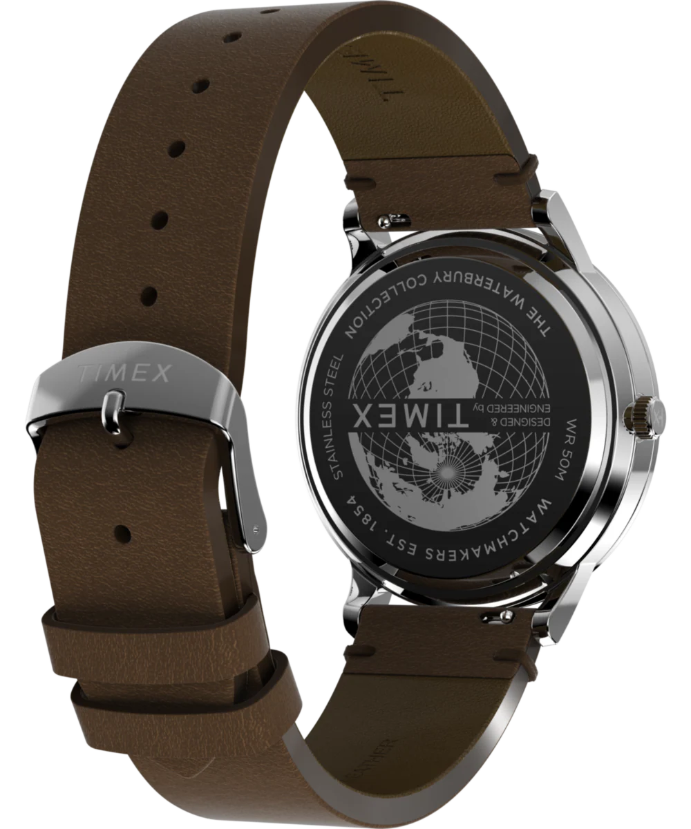 Waterbury Classic 40mm Leather Strap Watch - Image 6