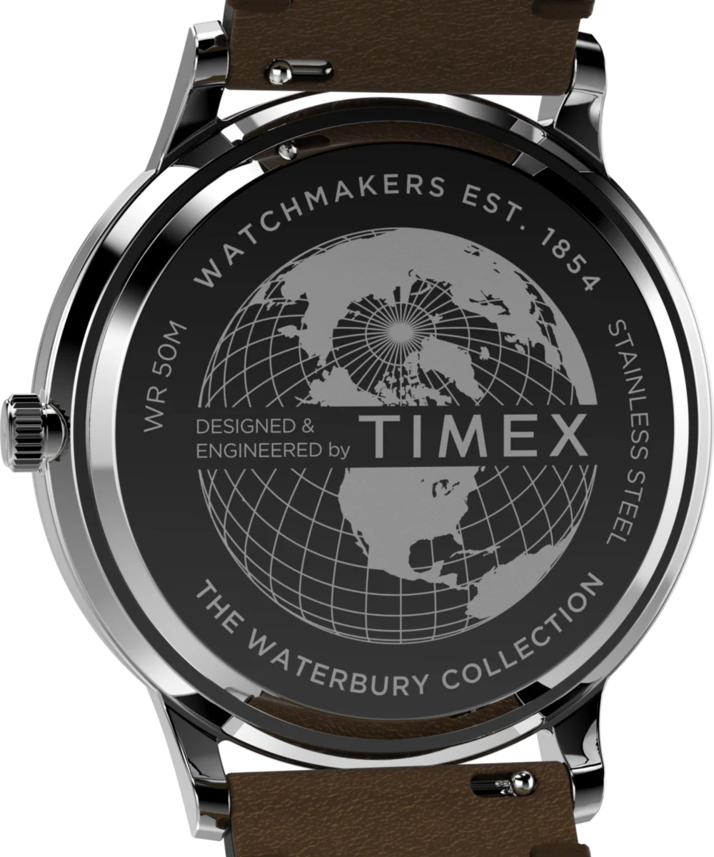 Waterbury Classic 40mm Leather Strap Watch - Image 7