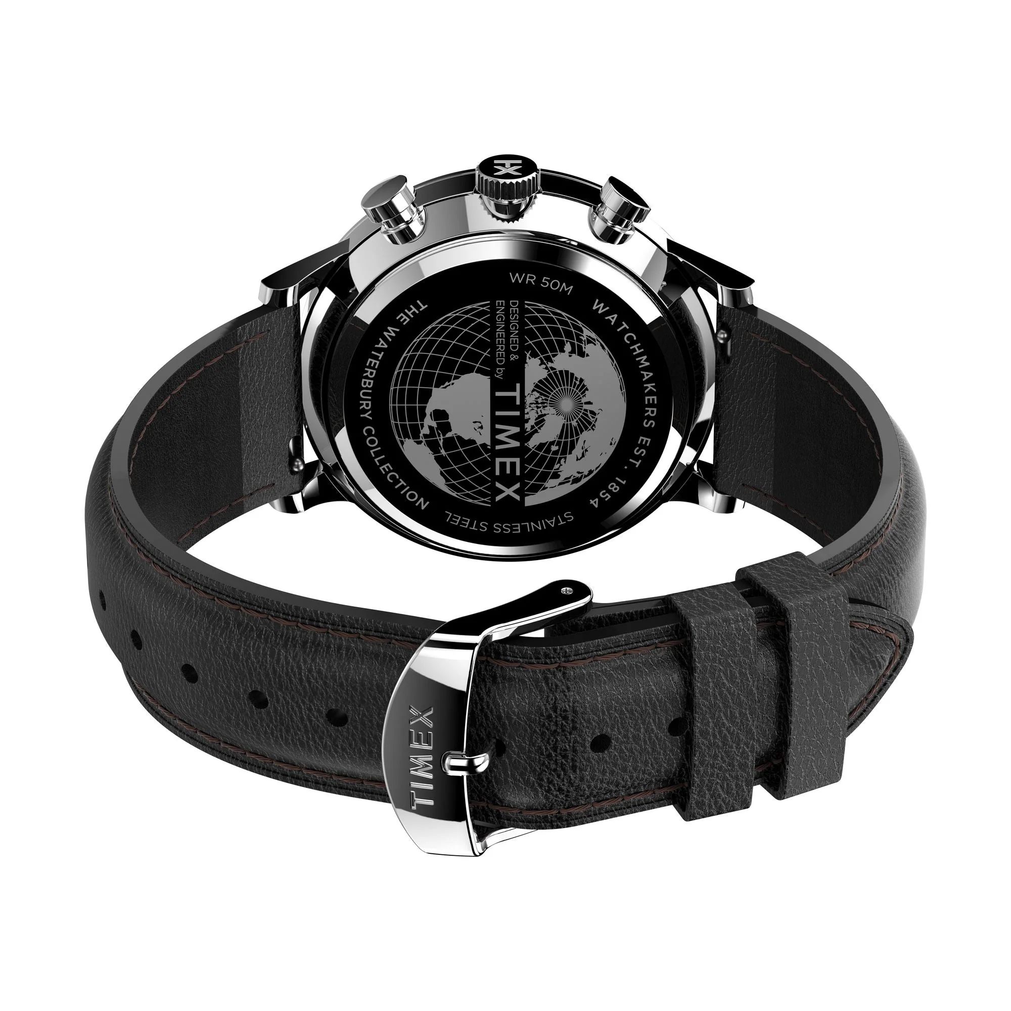 Waterbury Classic Chronograph 40mm Leather Strap Watch - Image 5